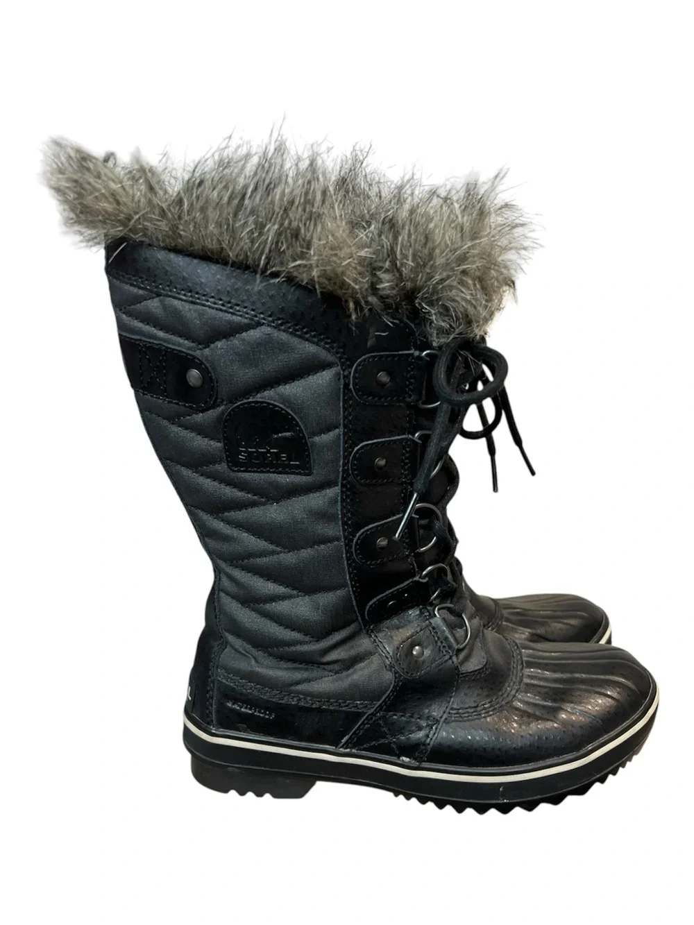 Sorel Women's Tofino II Faux Fur Lined Waterproof Boots Black Size 6